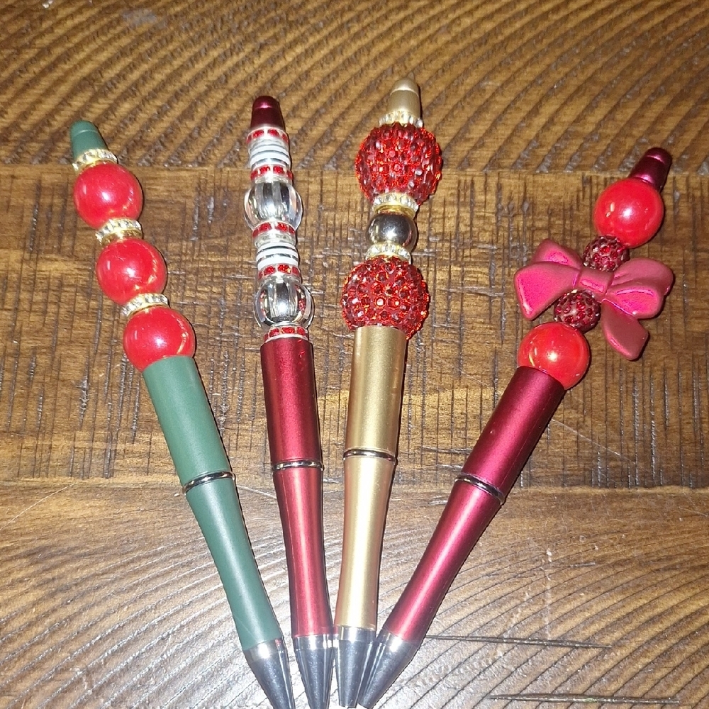 Elegant Festive Beaded Pens Set